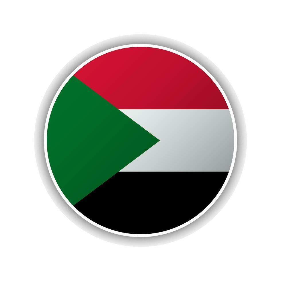 Abstract Circle Sudan Flag Icon vector