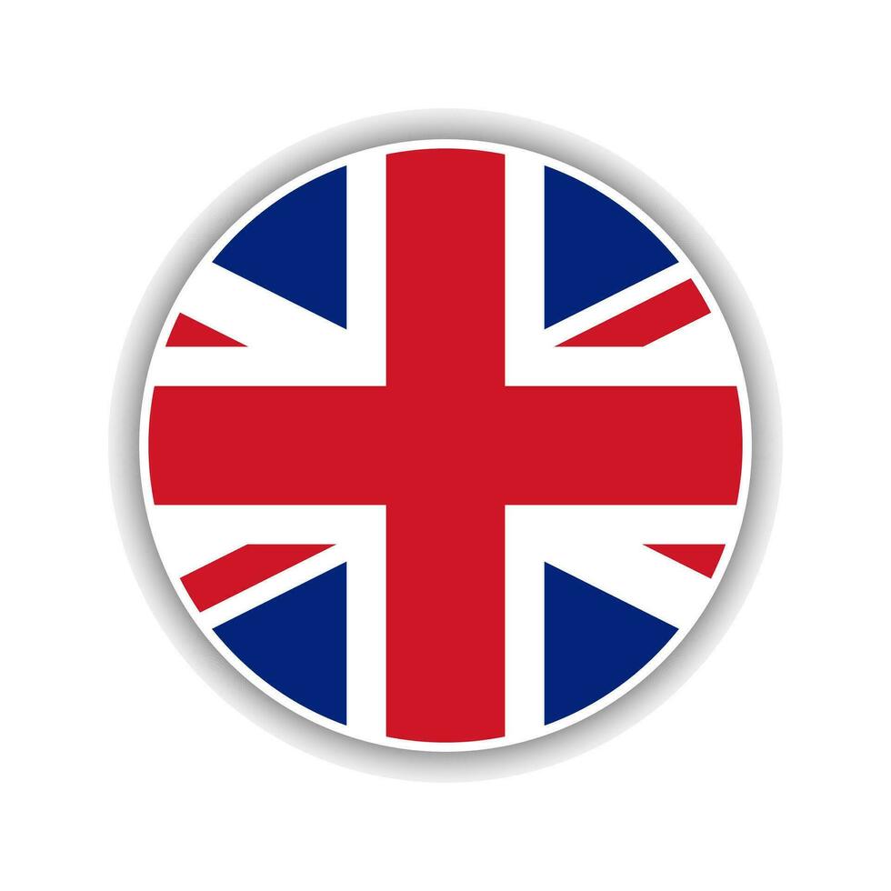 Abstract Circle United Kingdom Flag Icon vector