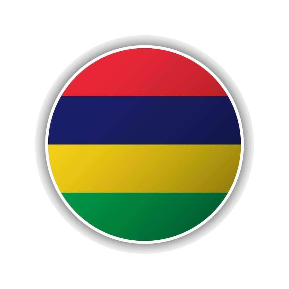 Abstract Circle Mauritius Flag Icon vector