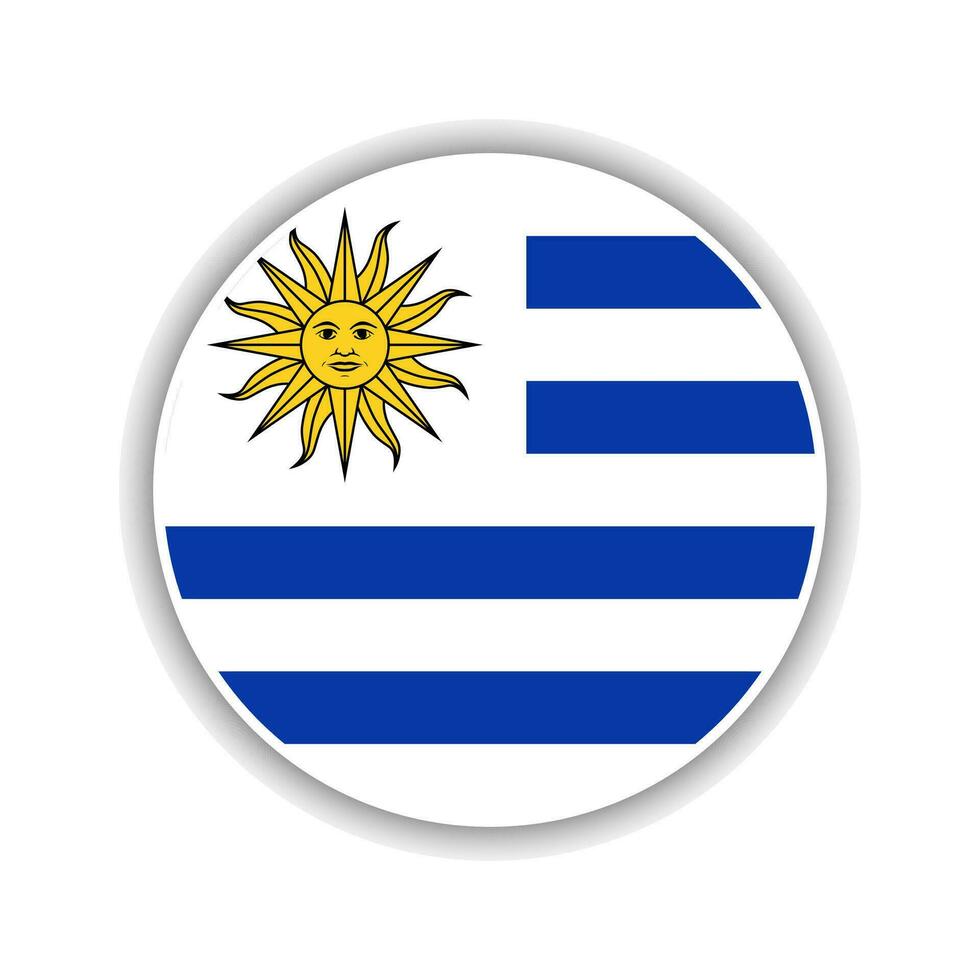 Abstract Circle Uruguay Flag Icon vector