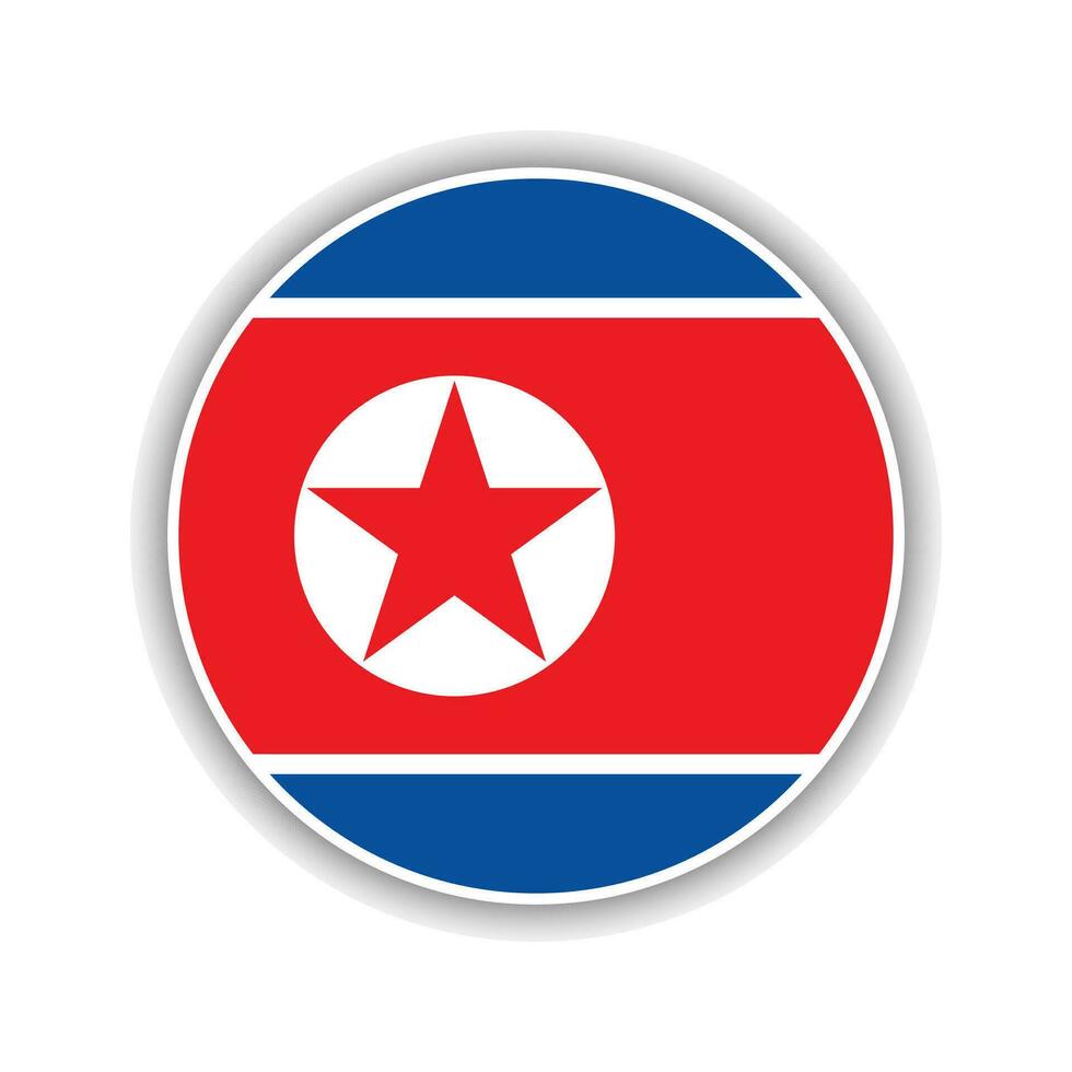 Abstract Circle North Korea Flag Icon vector