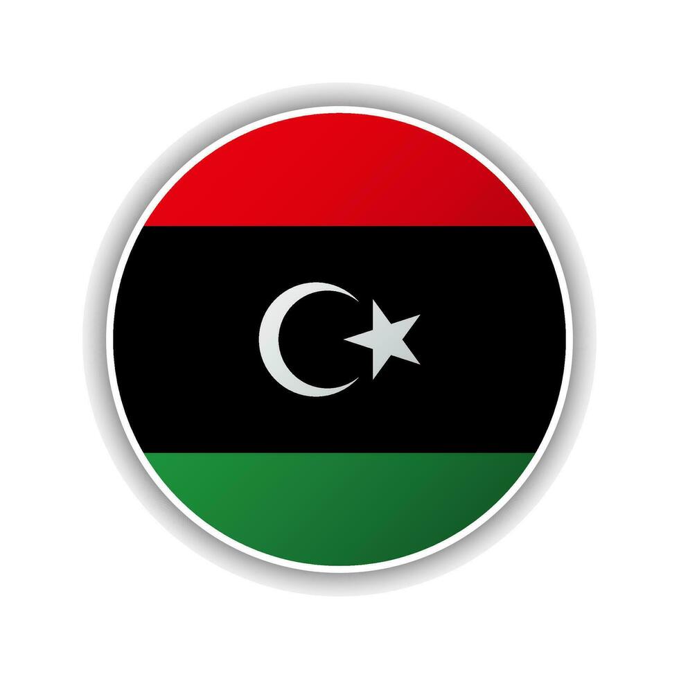 Abstract Circle Libya Flag Icon vector