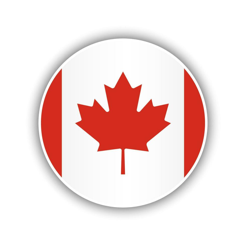 Abstract Circle Canada Flag Icon vector