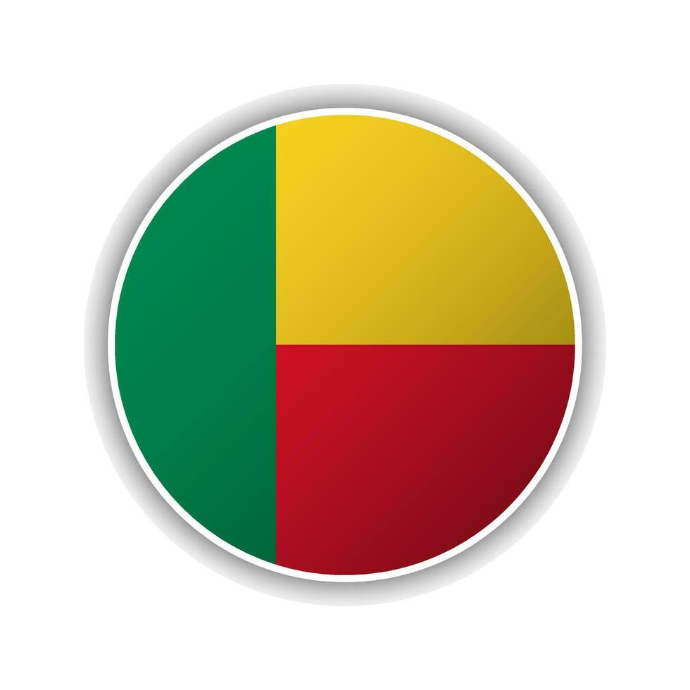 Abstract Circle Benin Flag Icon vector