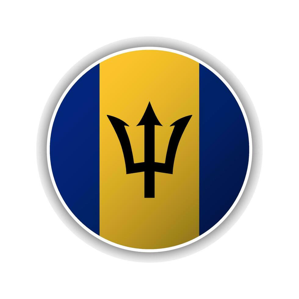 Abstract Circle Barbados Flag Icon vector