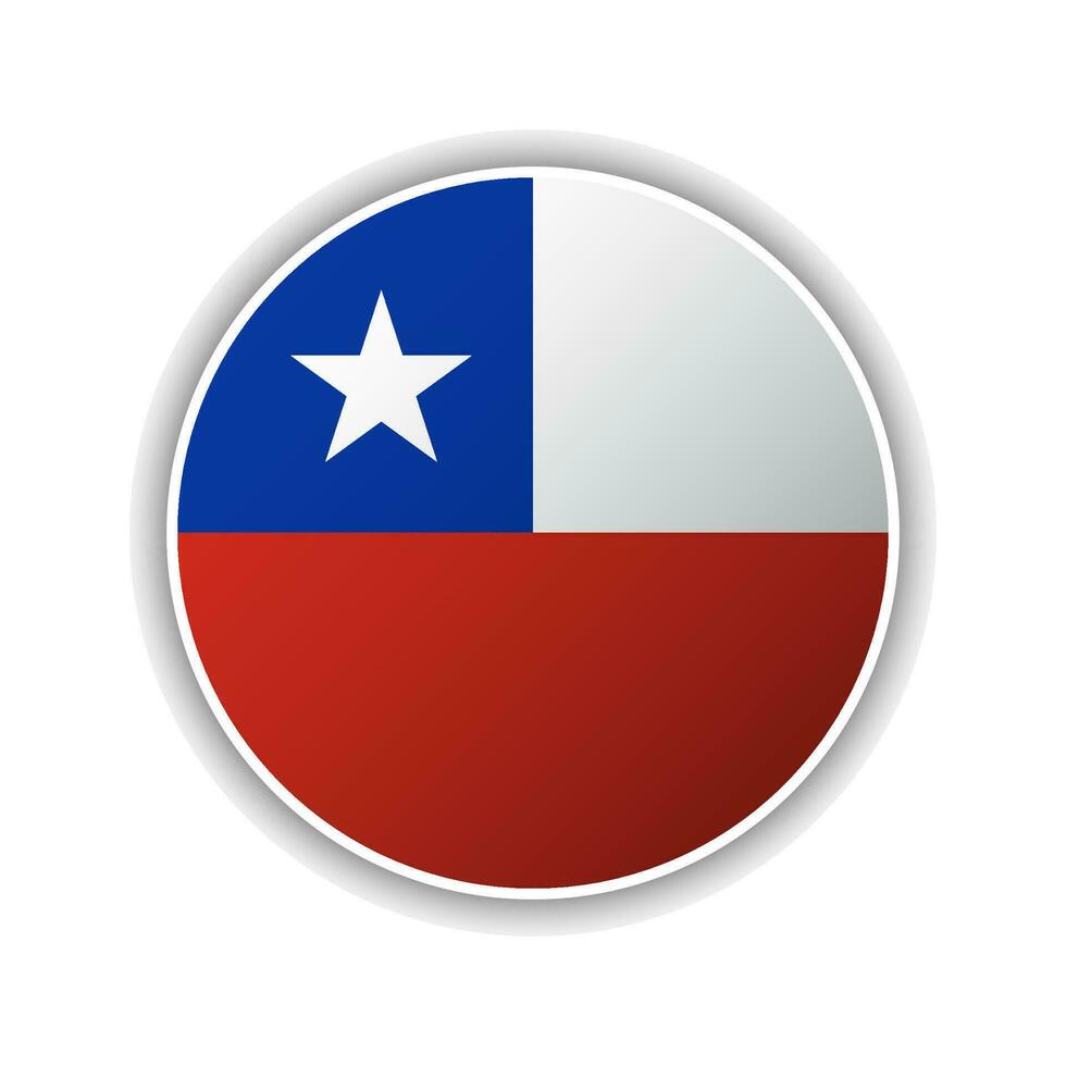 Abstract Circle Chile Flag Icon vector