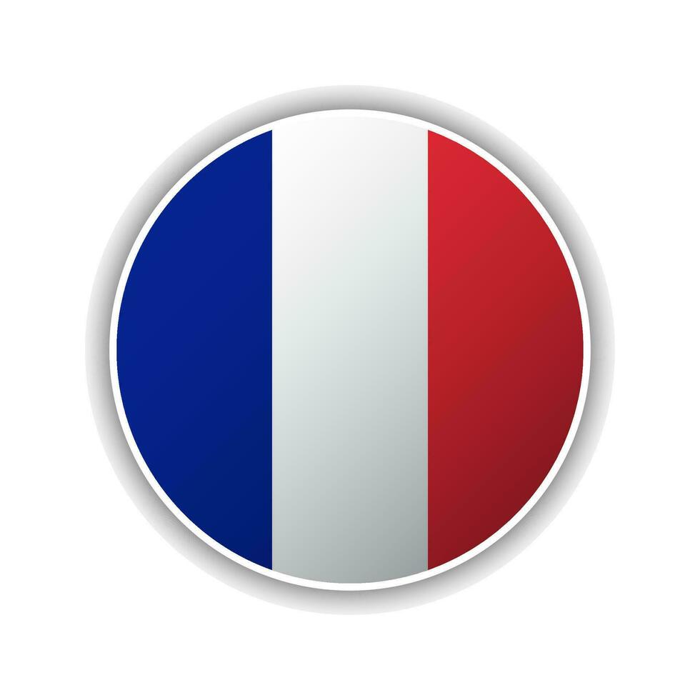 Abstract Circle France Flag Icon vector