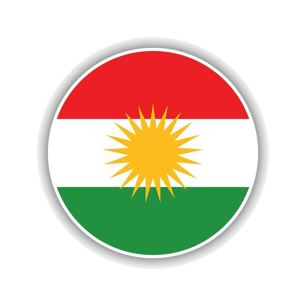 Abstract Circle Iraqi Kurdistan Flag Icon vector