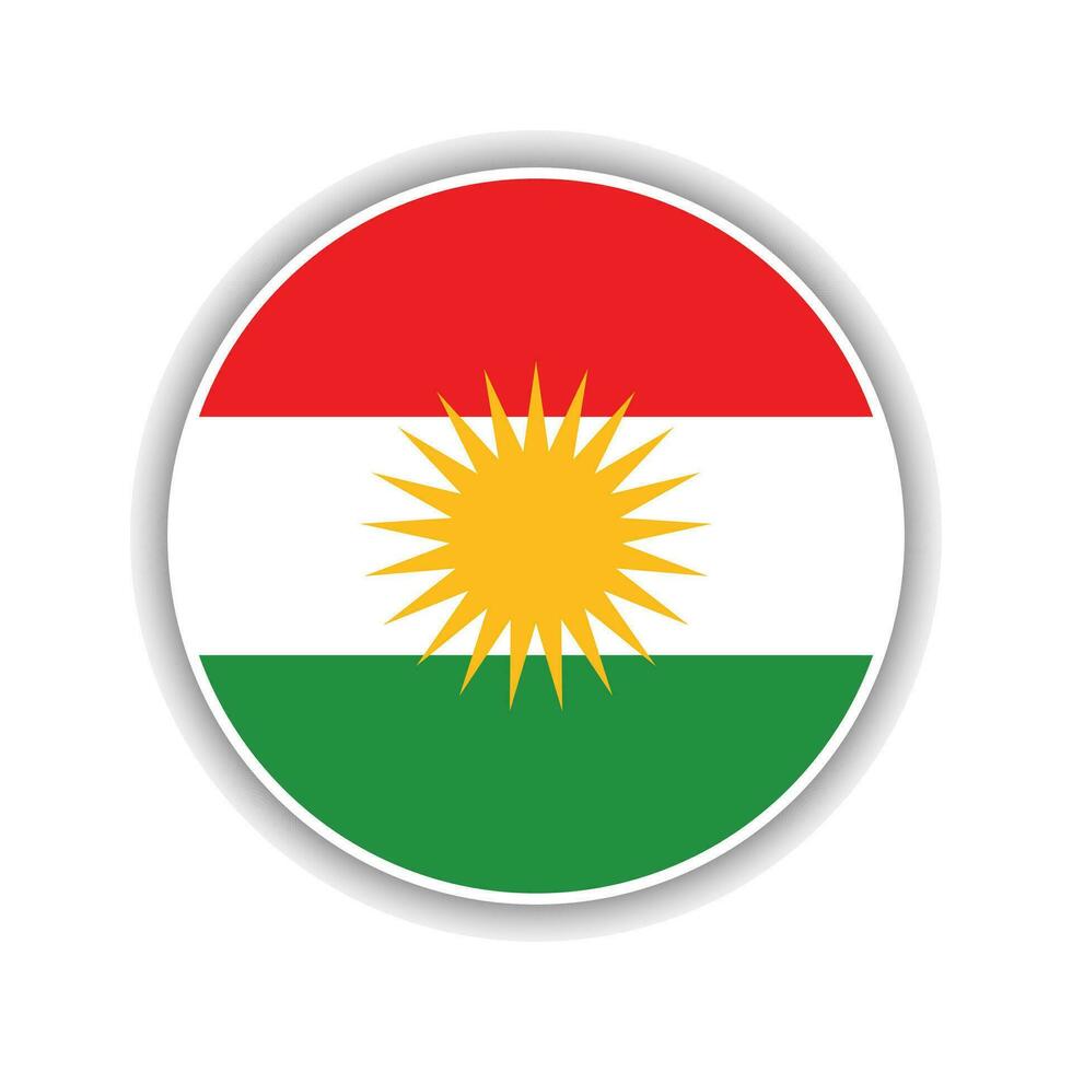 Abstract Circle Iraqi Kurdistan Flag Icon vector