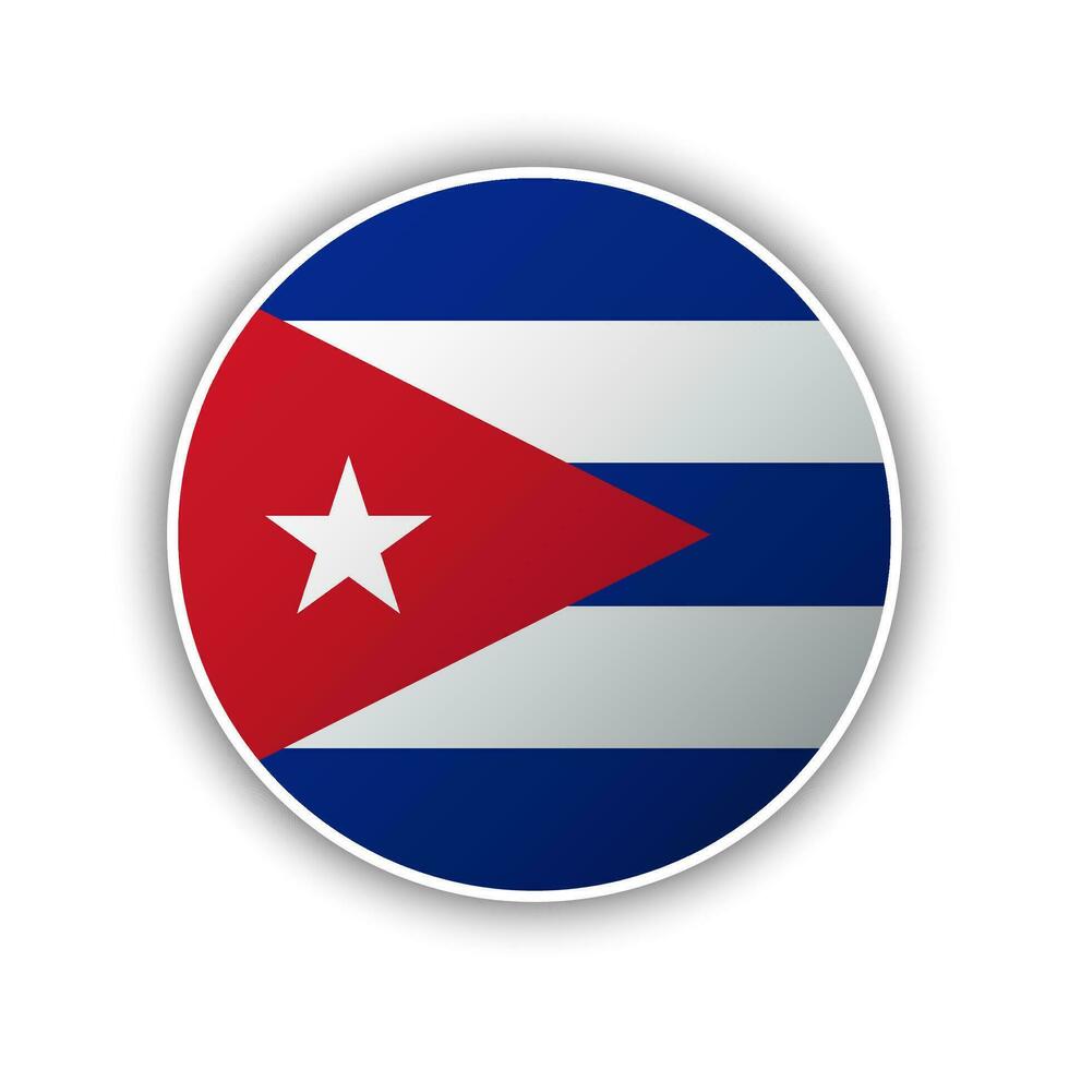 Abstract Circle Cuba Flag Icon vector