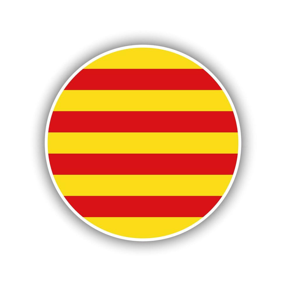 Abstract Circle Catalonia Flag Icon vector