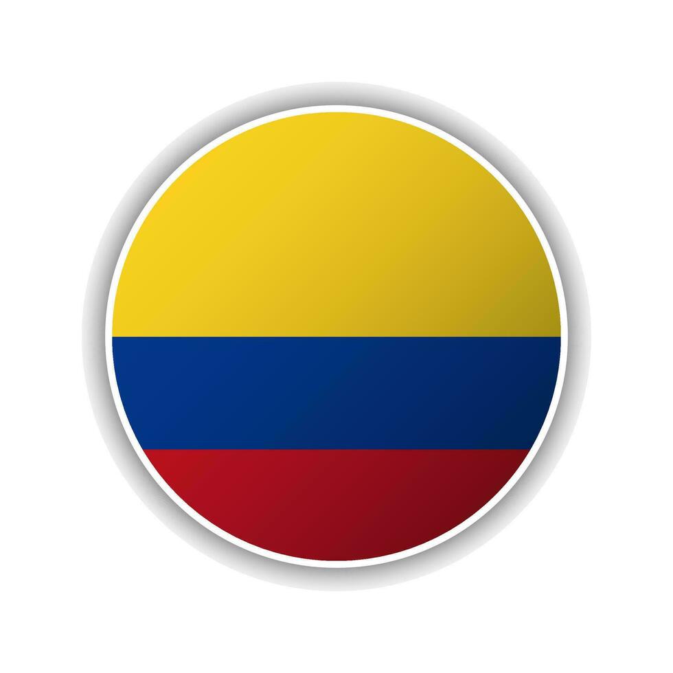 Abstract Circle Colombia Flag Icon vector