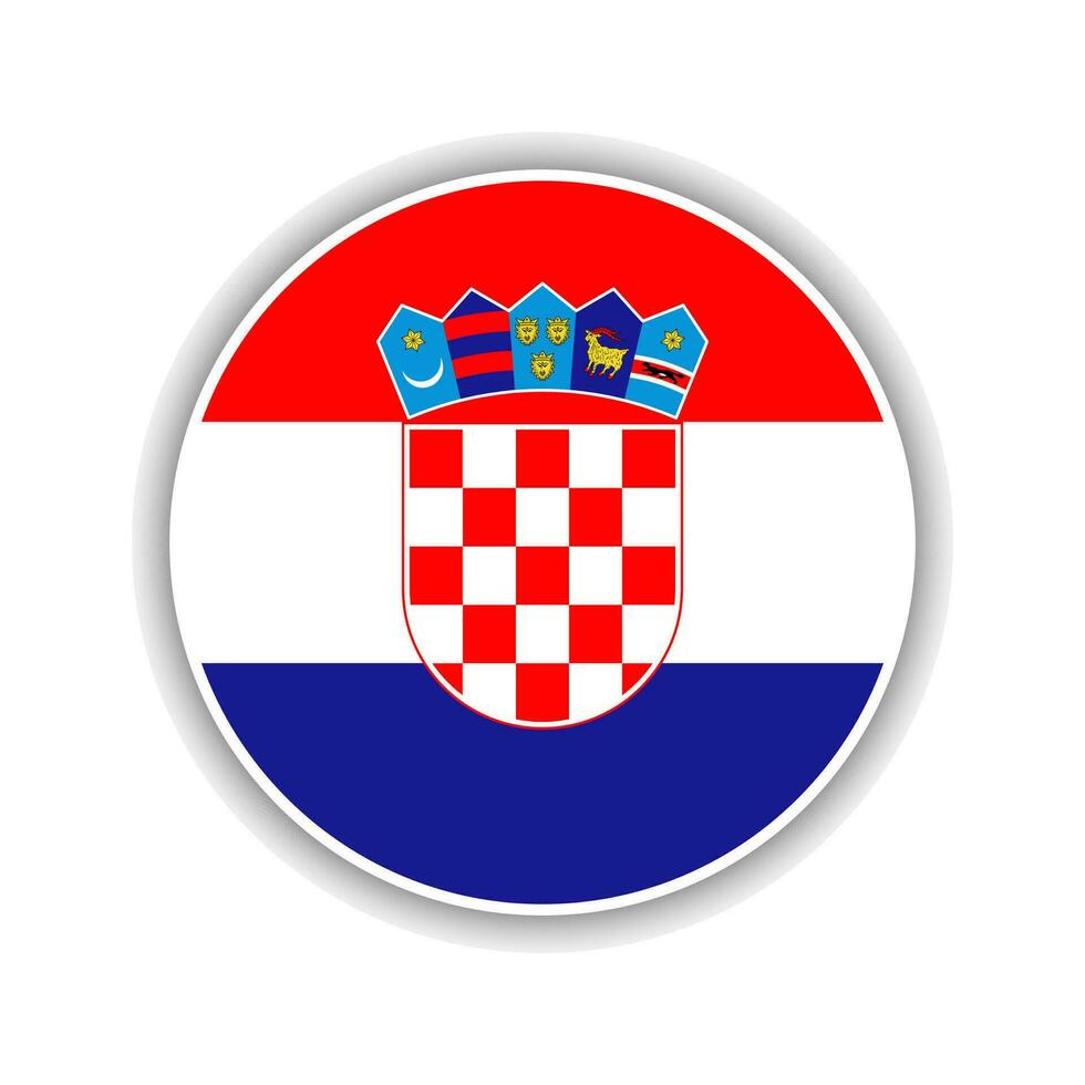 Abstract Circle Croatia Flag Icon vector