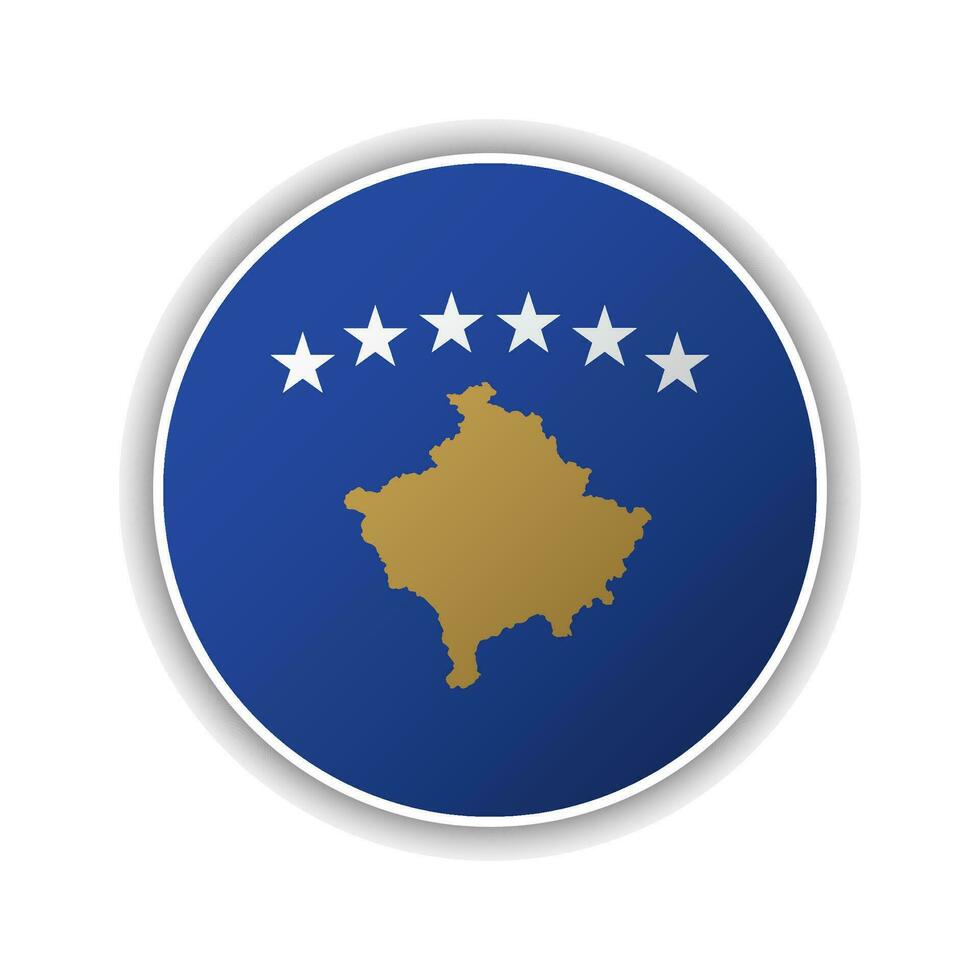 Abstract Circle Kosovo Flag Icon vector