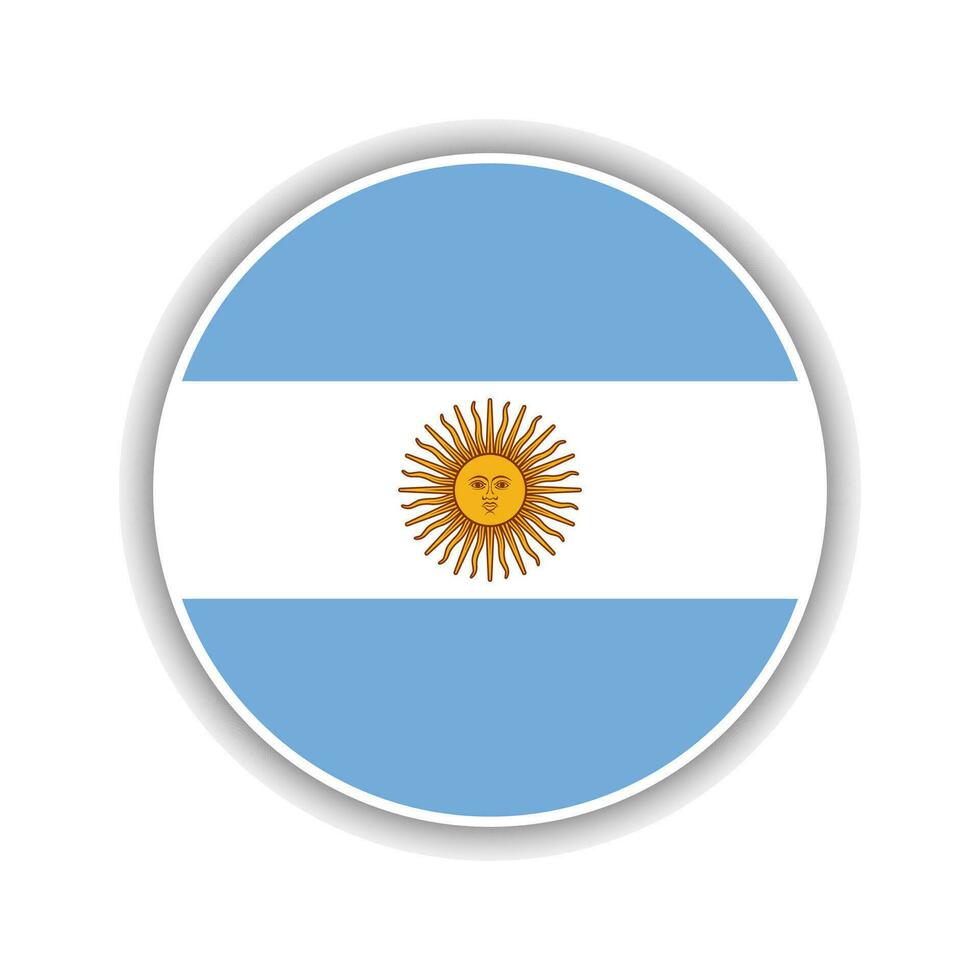 Abstract Circle Argentina Flag Icon vector