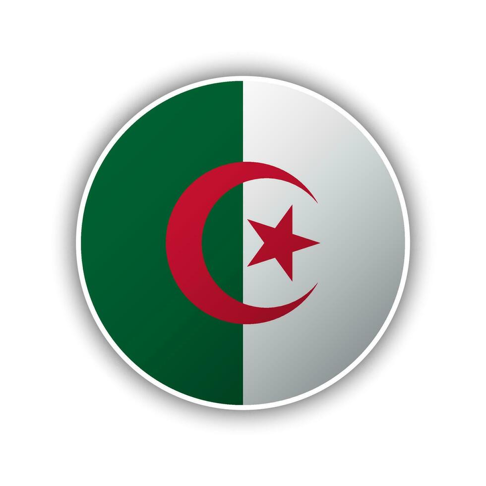 Abstract Circle Algeria Flag Icon vector