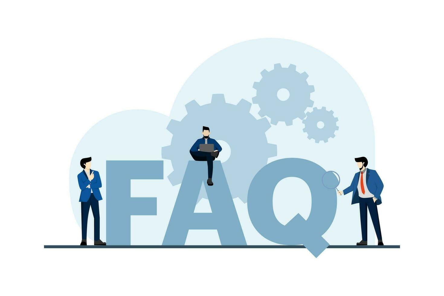 frequently asked questions concept, frequently asked questions around exclamation marks and question marks, question answer metaphor, FAQ for landing pages, mobile apps, web banners, infographics. vector