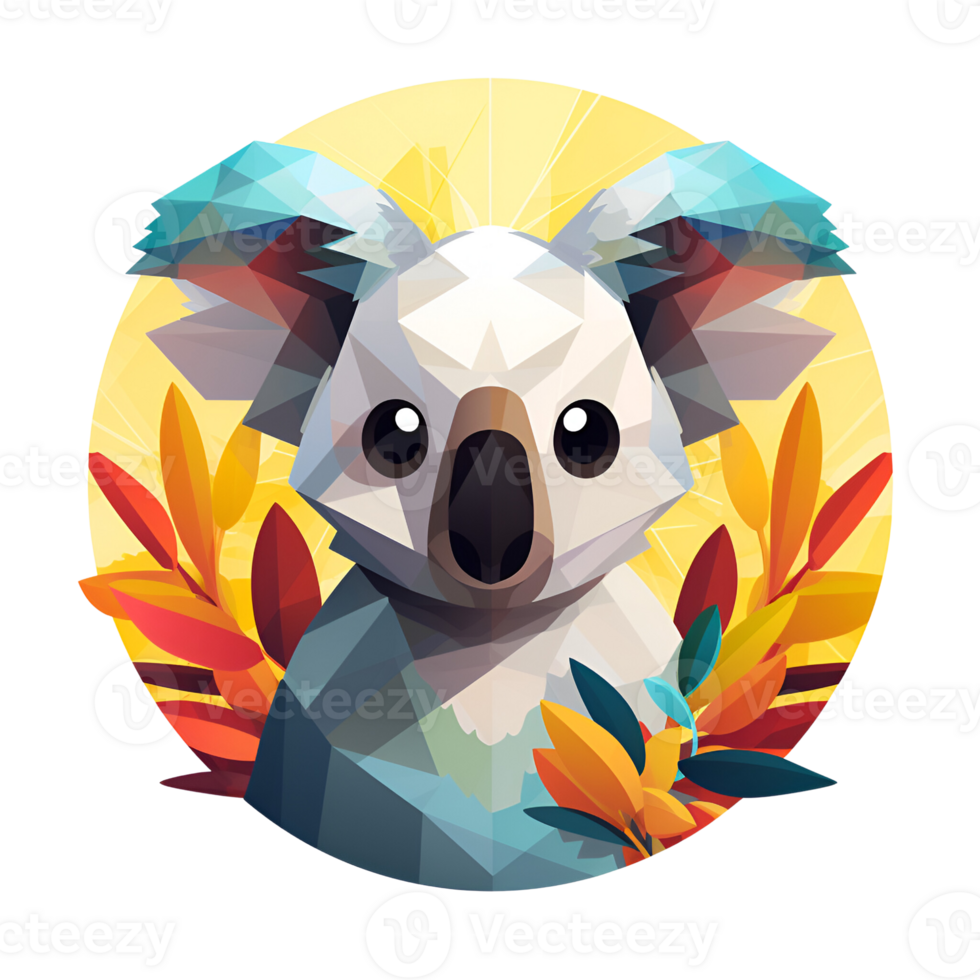 Koala Cartoon Style Illustration Artistic Style Painting Drawing No Background Perfect for Print on Demand Merchandise AI Generative png