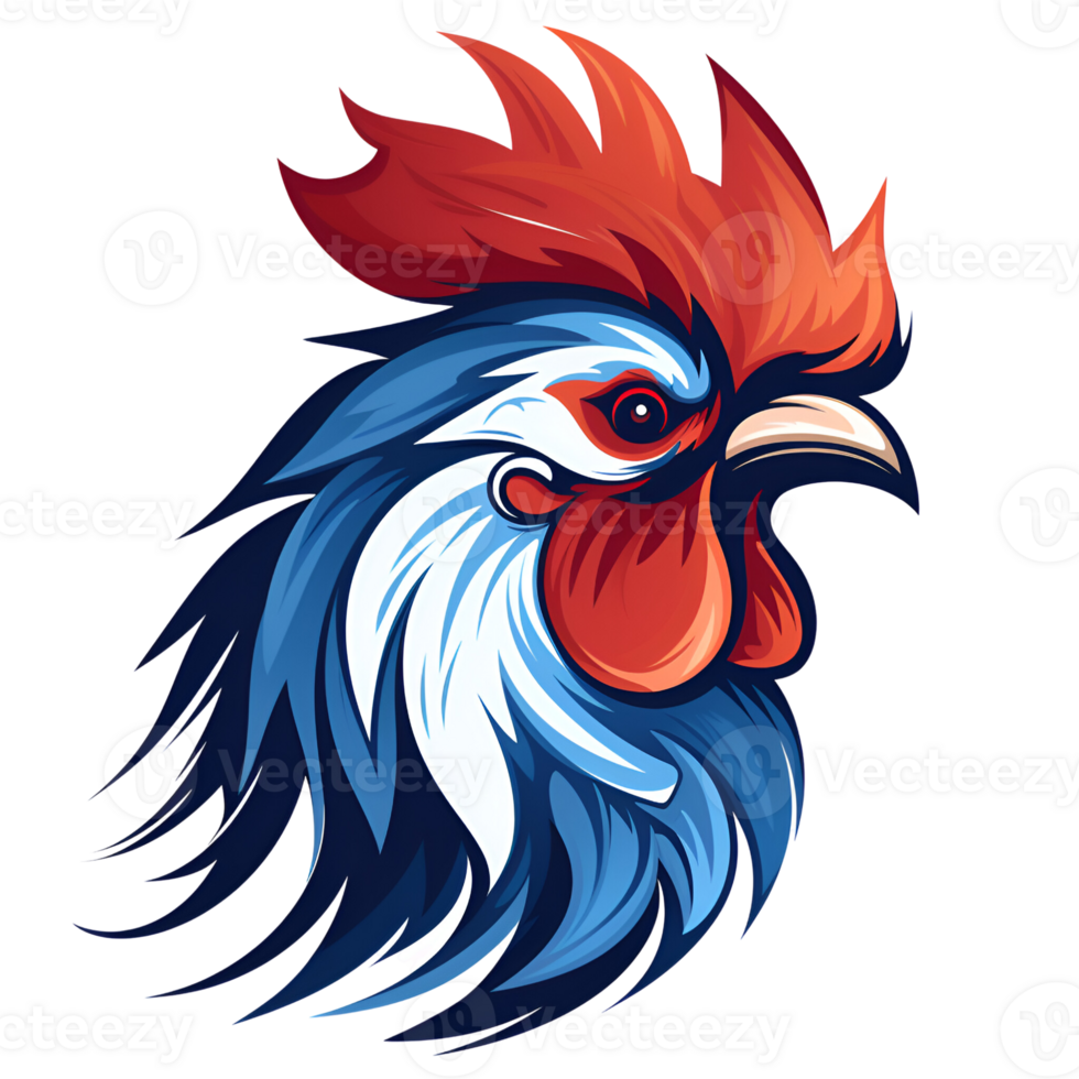 Rooster Artistic Style Painting Drawing Cartoon Style Illustration No Background Perfect for Print on Demand Merchandise AI Generative png
