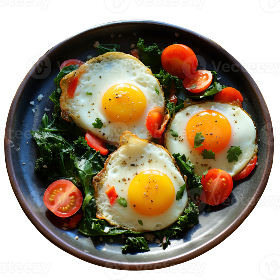 Sunny Side Up Eggs Breakfast No Background AI Generative png