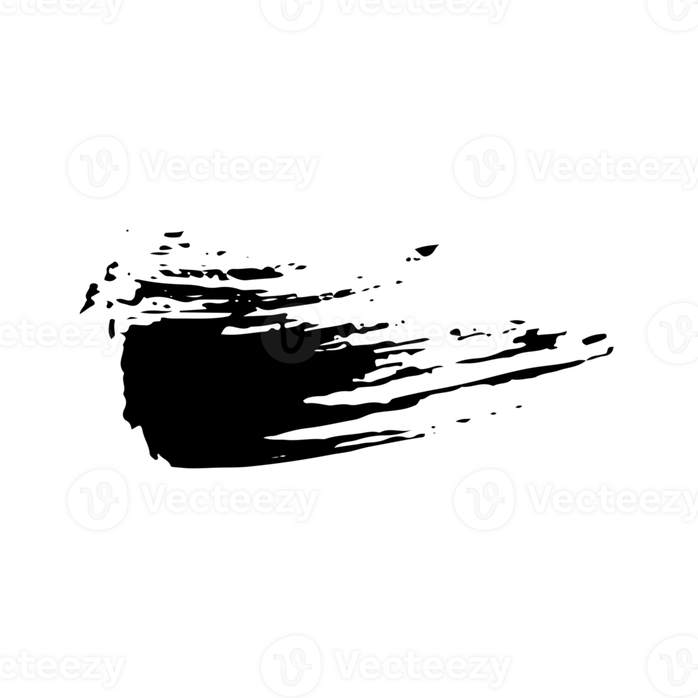 black grunge brush stroke ink png