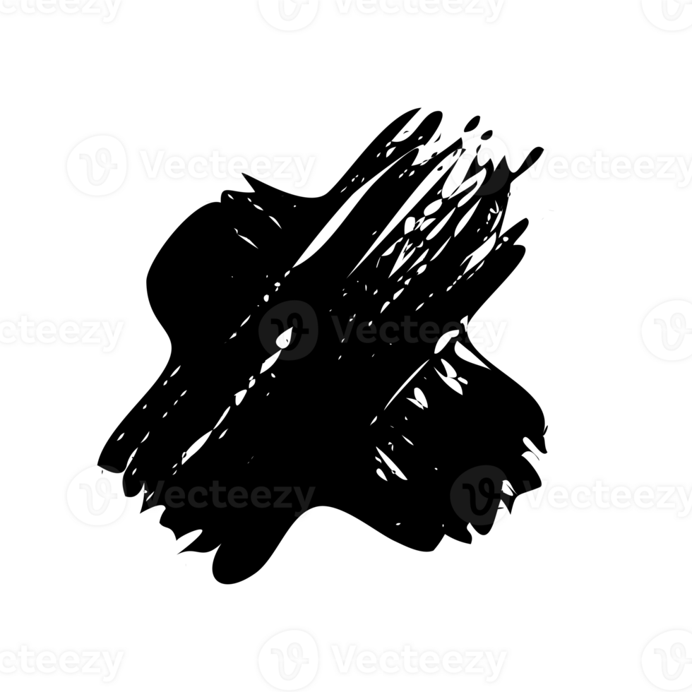 black grunge brush stroke ink png