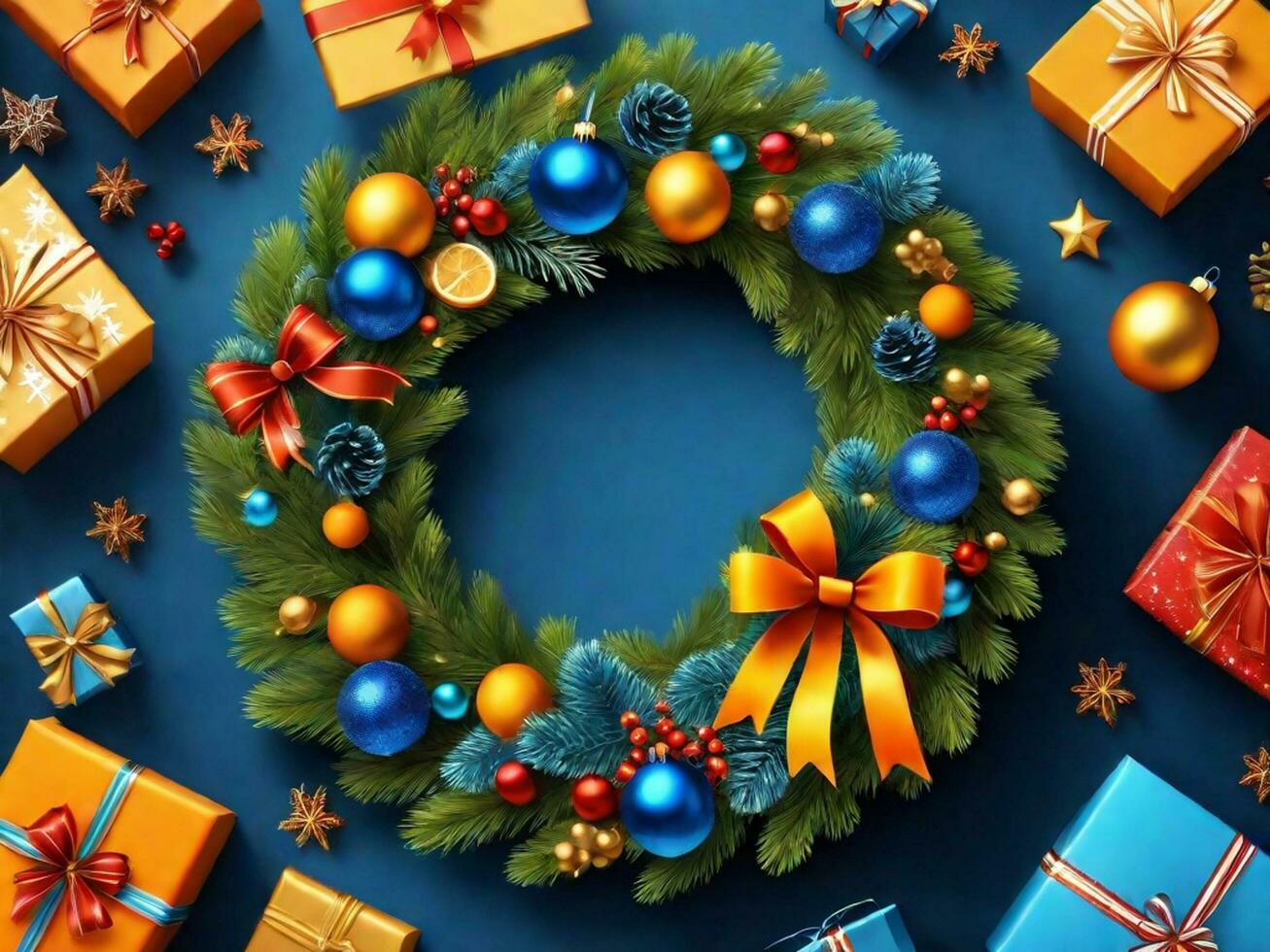 Merry christmas and happy new year Background. Generated AI photo