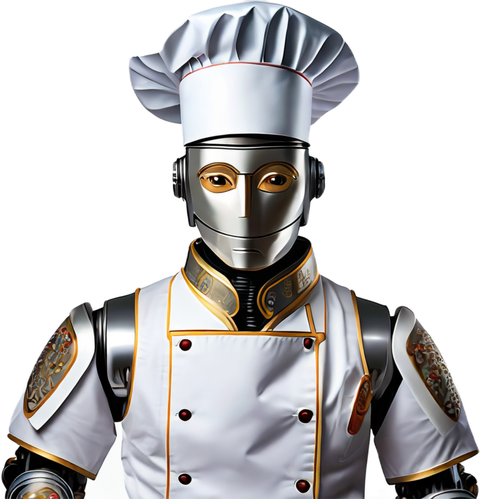 robot wearing a chef uniform.AI Generated png