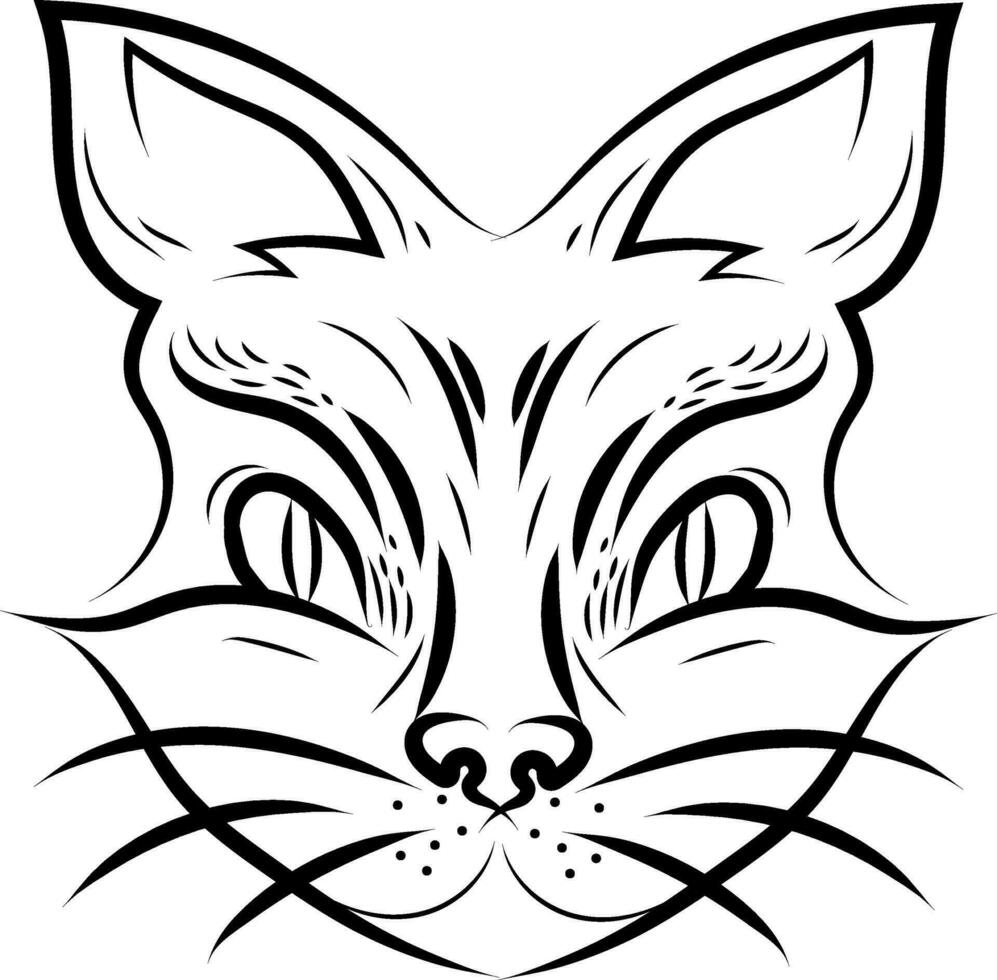 Cat face tattoo vector