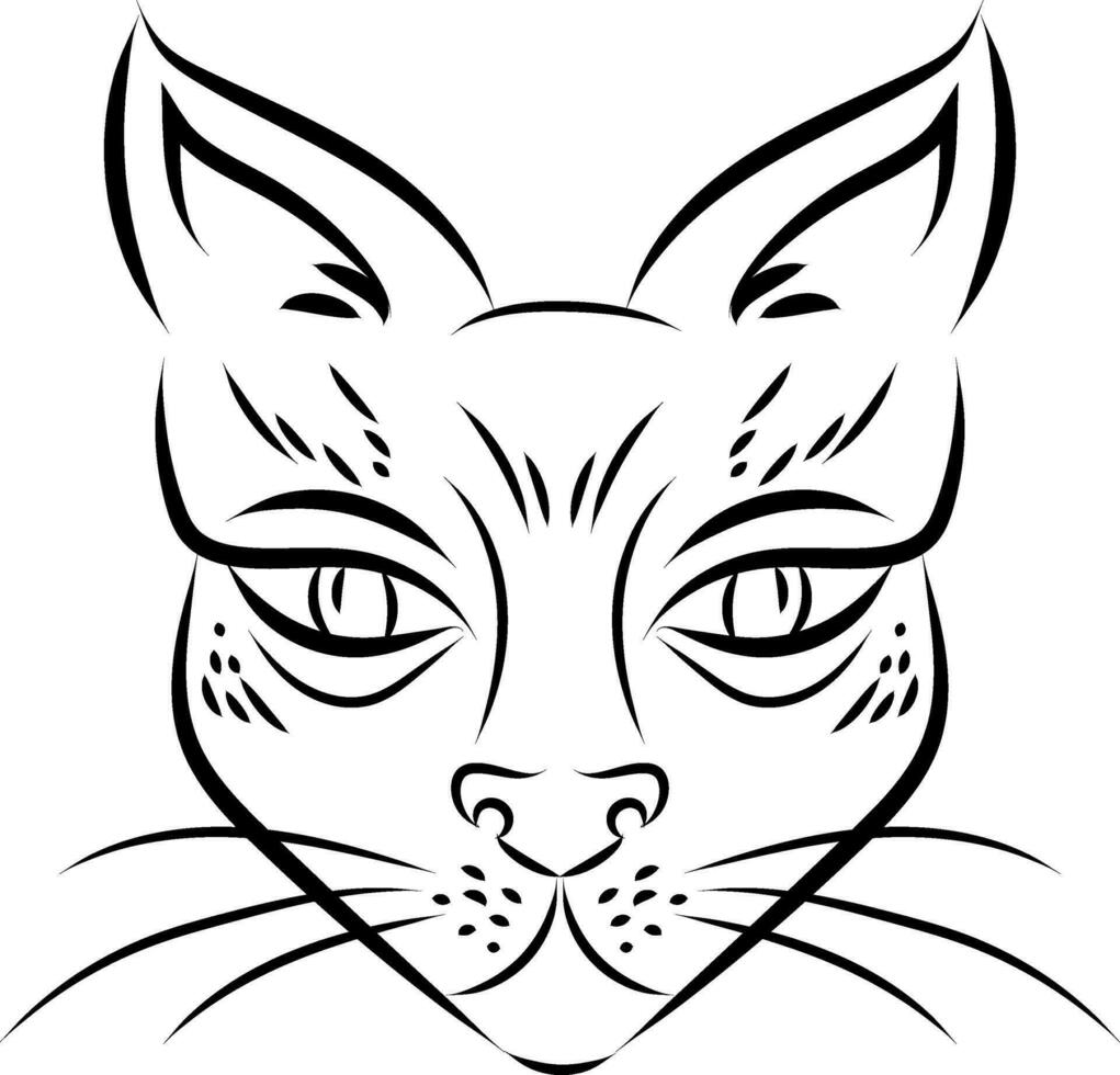 Sphynx cat tattoo vector