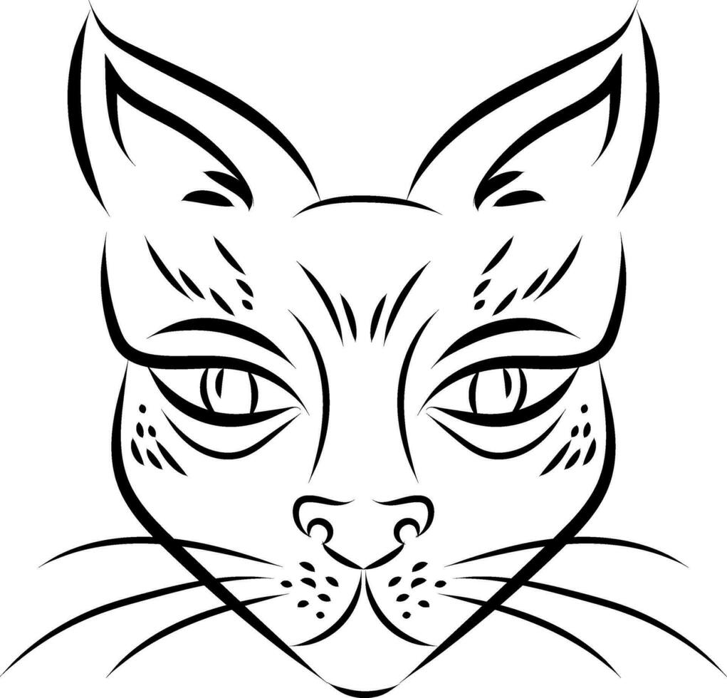 sphynx gato tatuaje vector