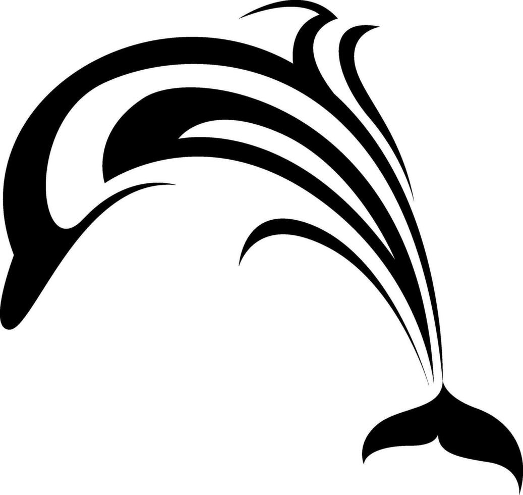 Dolphin tribal tattoo vector