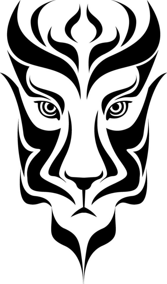 Lion face tattoo vector