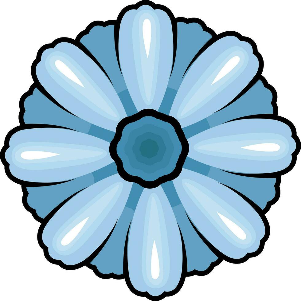 azul flor tatuaje vector