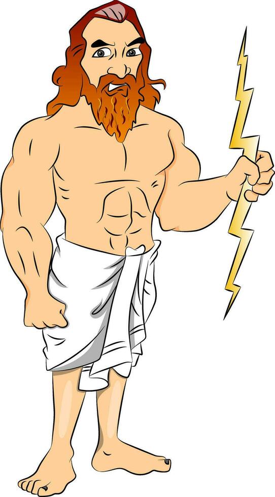 a cartoon man with a lightning bolt in his hand vector