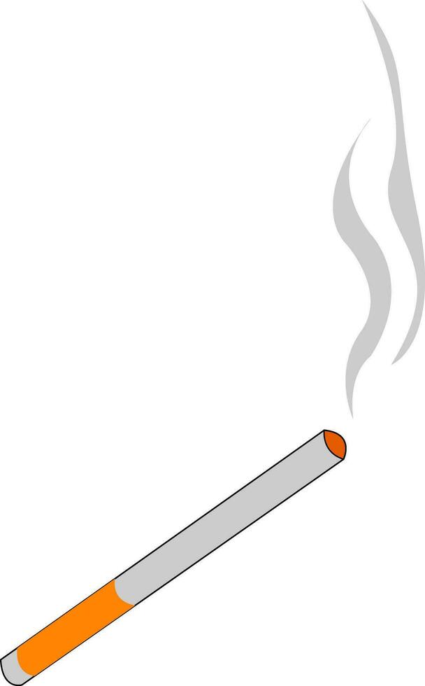 Burning cigarette icon vector