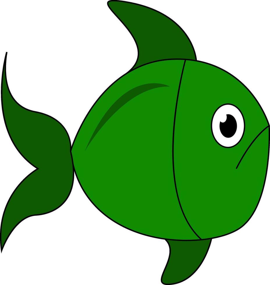 Green fish icon vector