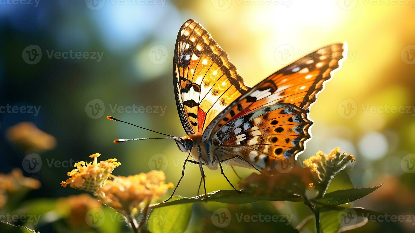 Beautiful natural place in the butterfly generated by Ai photo