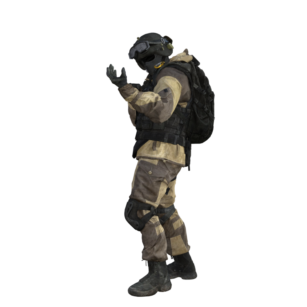 a soldier in a military uniform and helmet png