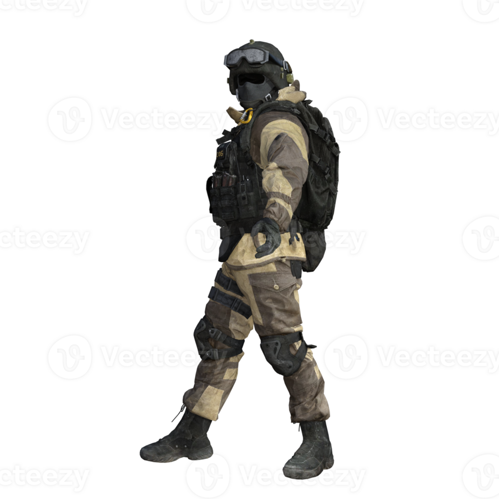 a soldier in a military uniform and helmet png