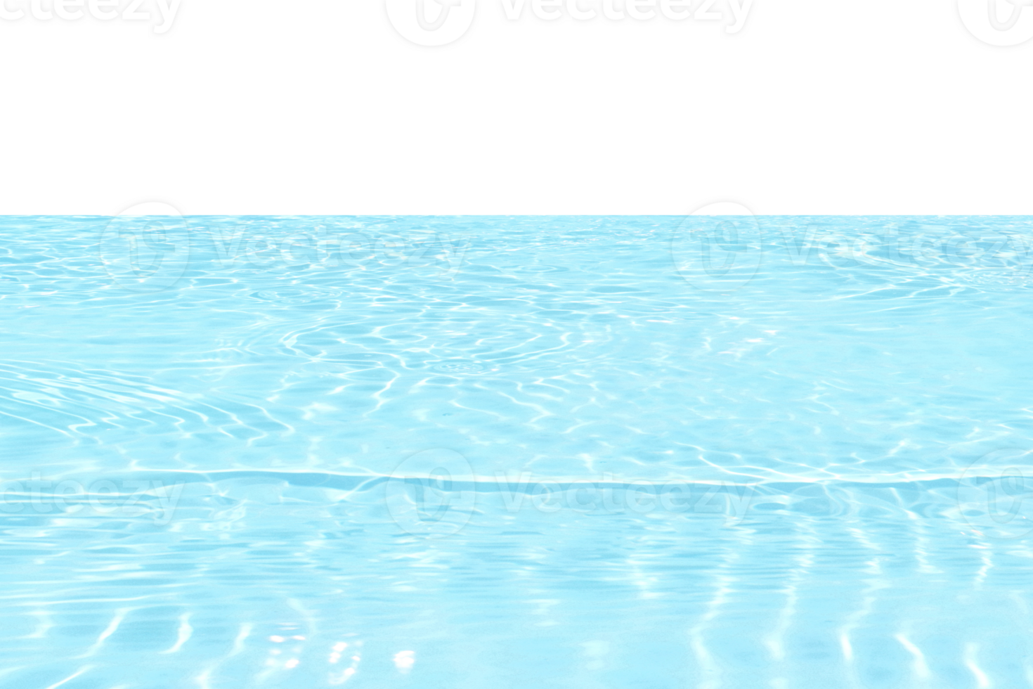 Defocus blurred transparent blue colored clear calm water surface texture with splashes reflection. Trendy abstract nature background. Water waves in sunlight with copy space. Blue watercolor shine. png