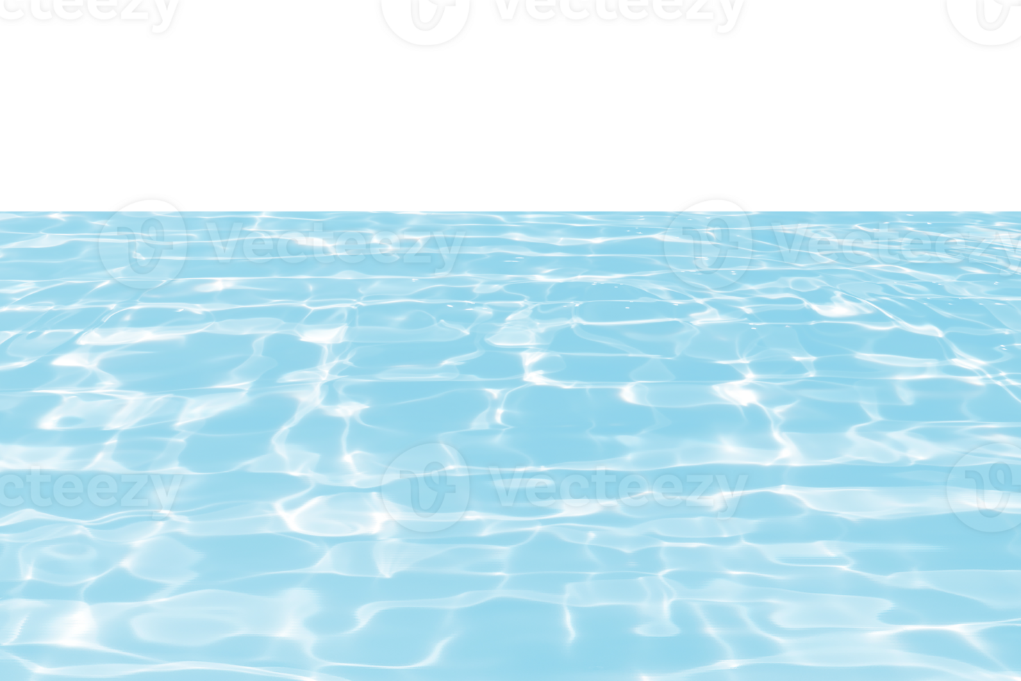 Defocus blurred transparent blue colored clear calm water surface texture with splashes reflection. Trendy abstract nature background. Water waves in sunlight with copy space. Blue watercolor shine. png