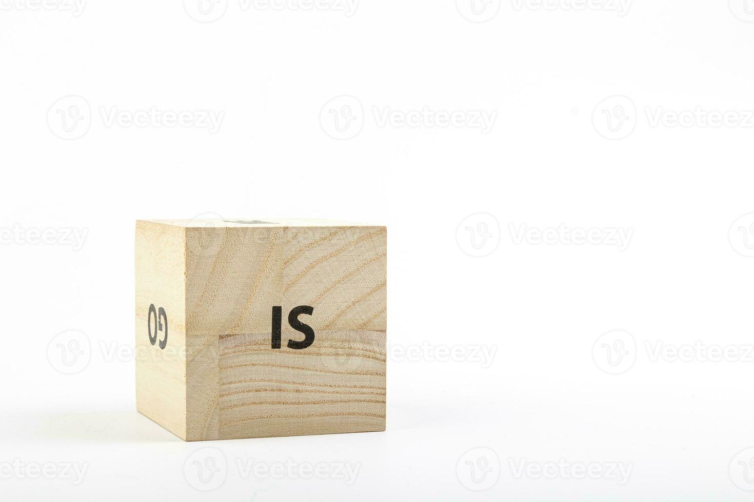 Wooden cubes with the inscription is on a white background photo