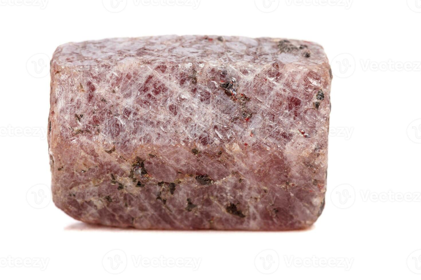 Macro mineral stone Ruby in the breed a white background photo