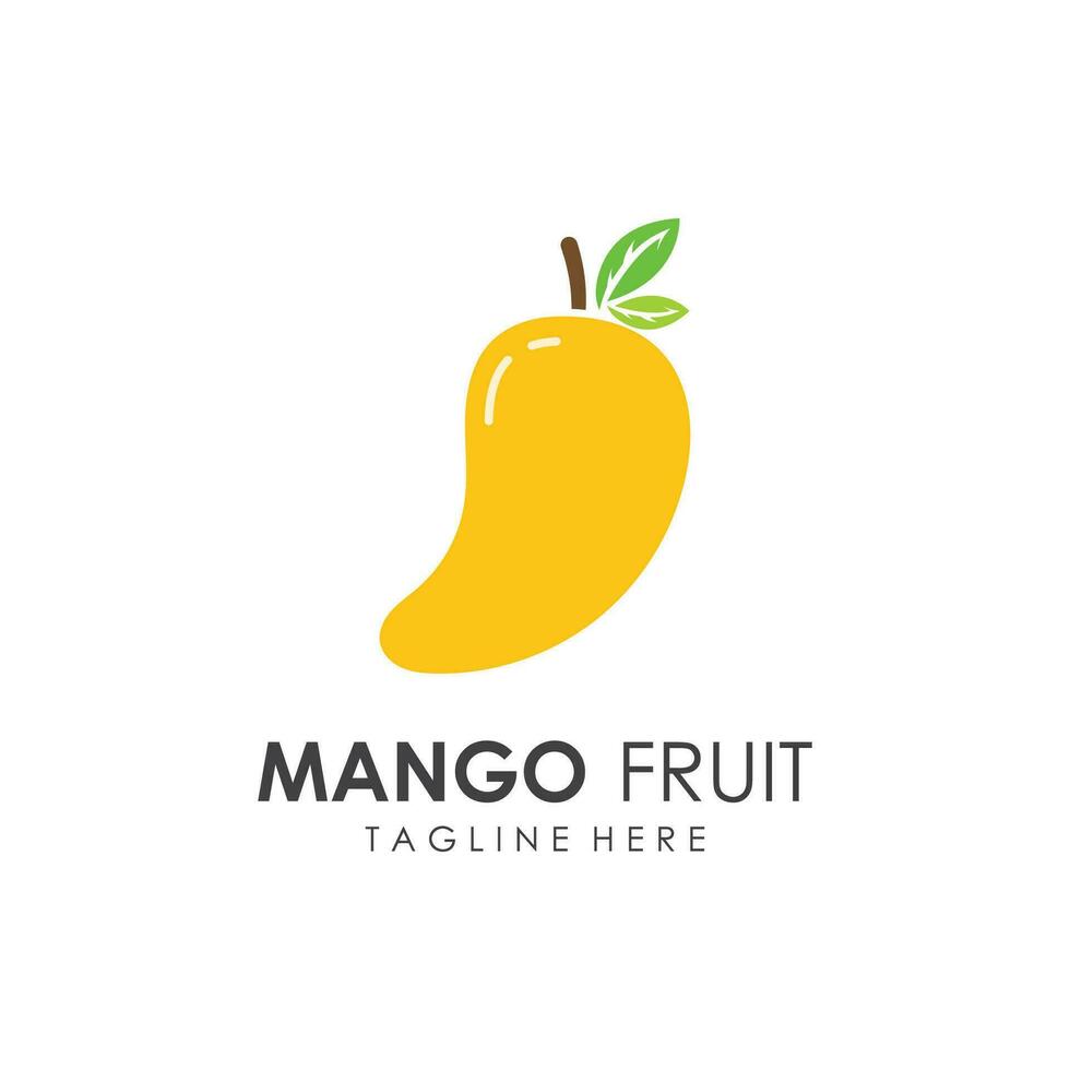 Vector Mango Fruit Logo Template. Mango Icon in Flat Concept.