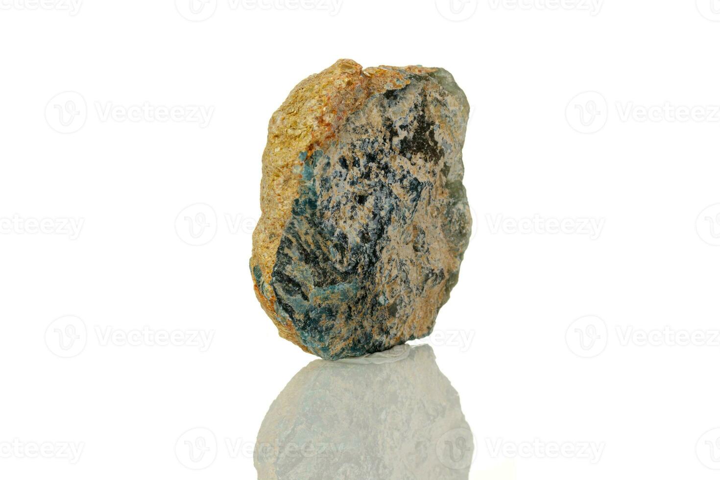 macro mineral stone Chrysocolla on a white background photo
