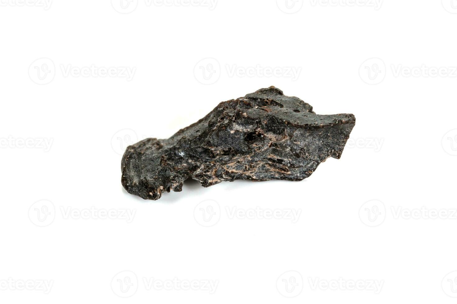 Macro stone mineral meteorite tektite on white background photo