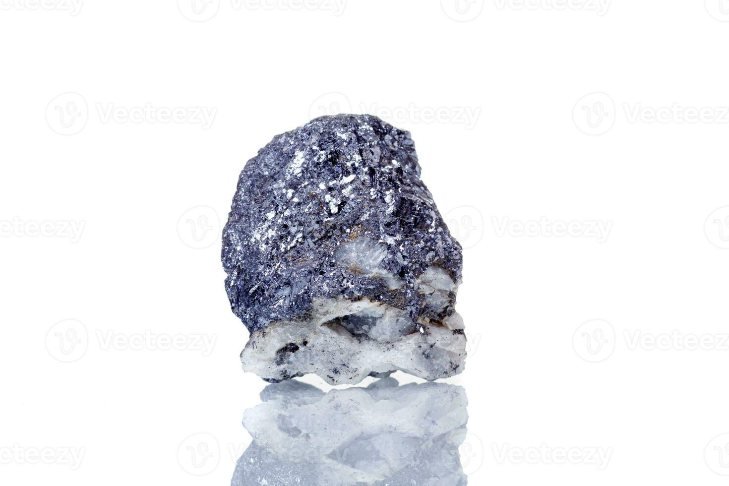 macro mineral stone Galena on a white background photo