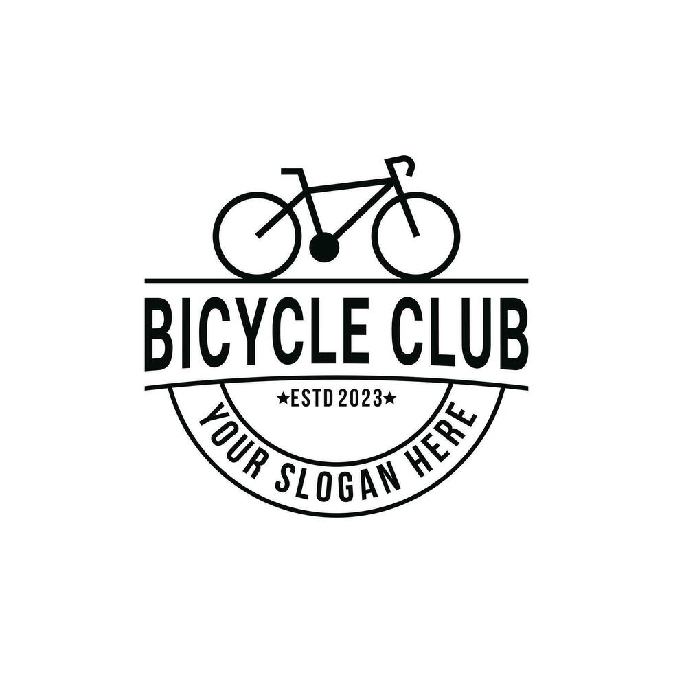 bicicleta club logo diseño Clásico retro estilo vector