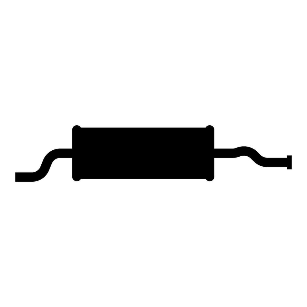 Exhaust pipe car muffler silencer icon black color vector illustration image flat style